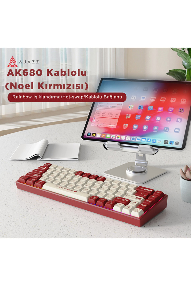 AK680 Kablolu Red Switch Mekanik Klavye-Rainbow Aydınlatma Hot-Swap - 5