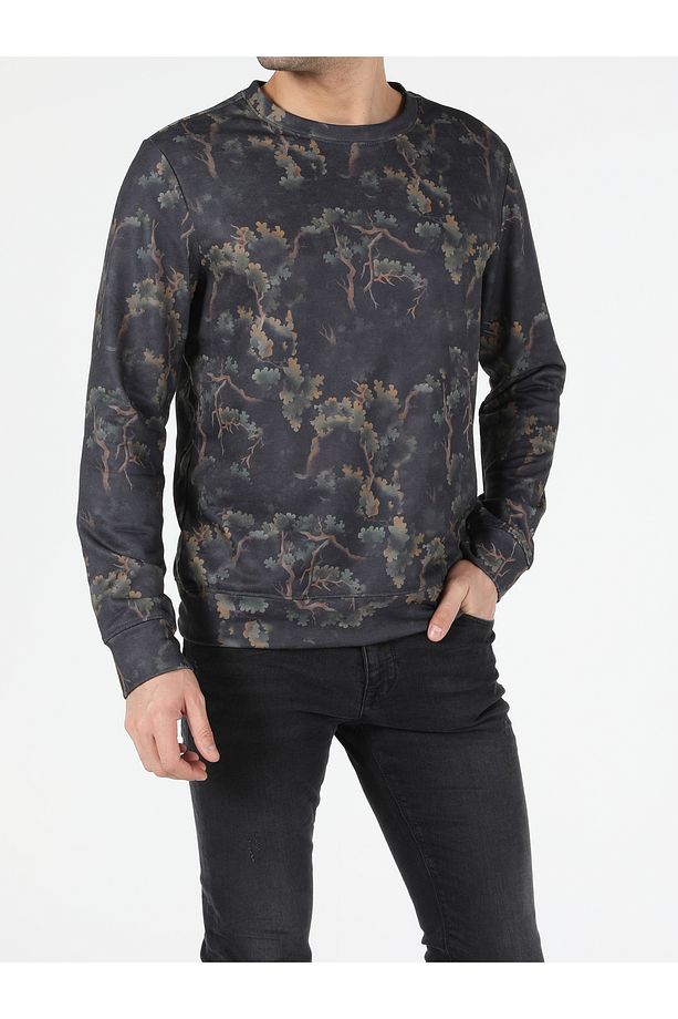 Regular Fit Erkek Yeşil Sweatshirt - 4