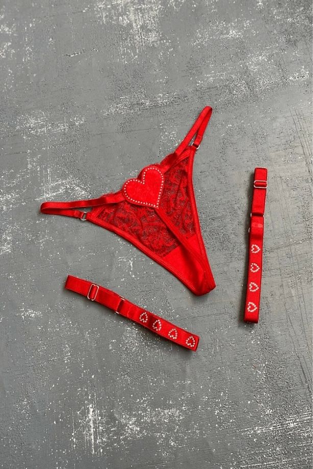 Kalpli Taşlı String Set - 3