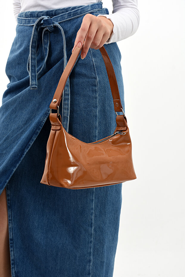 Kadın Taba Rugan Omuz Çantası - 2