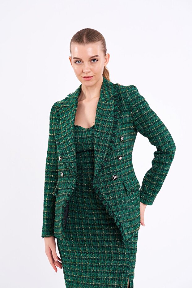 Simli Ekose Ceket - 3