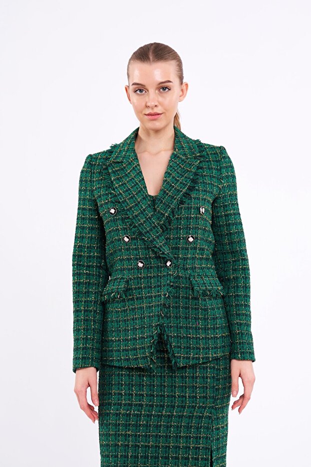 Simli Ekose Ceket - 4