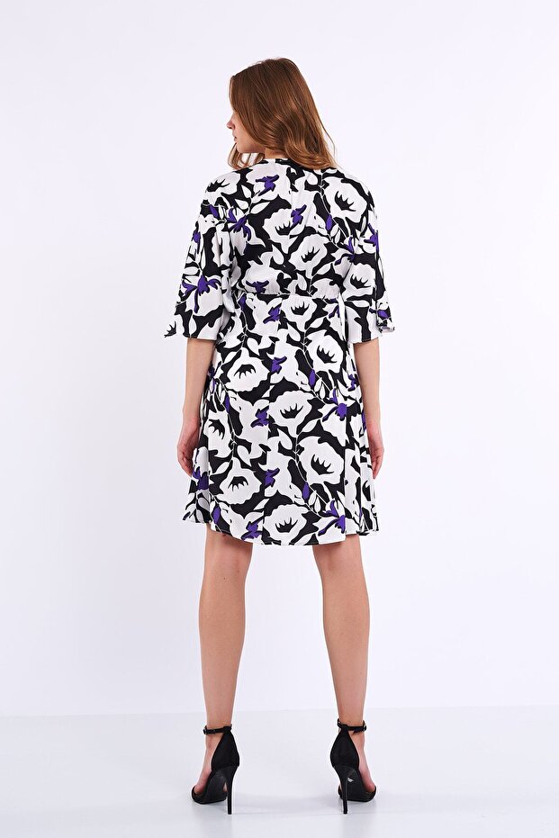 FLOWER PATTERNED MINI DRESS - 4