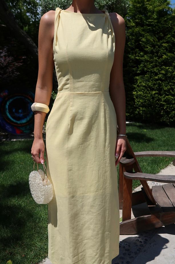 Palma Summer Donna Elbise Sarı - 5