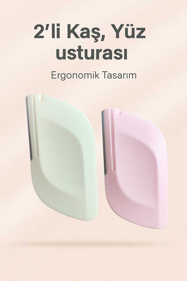 2'li Kaş ve Yüz Usturası – Tüy Alma ve Şekillendirme İçin Ustura - 1