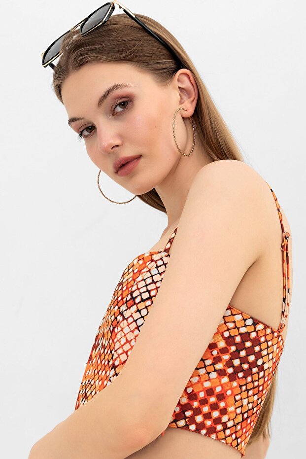 Patterned Bustier Set - 3