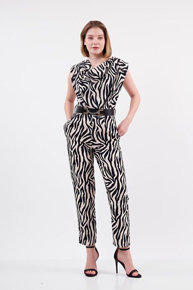 Patterned Padded Jumpsuit - 1