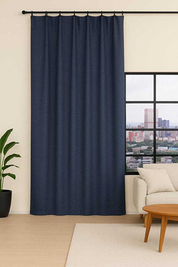 Ibiza Background Curtain 140X270 Navy Blue