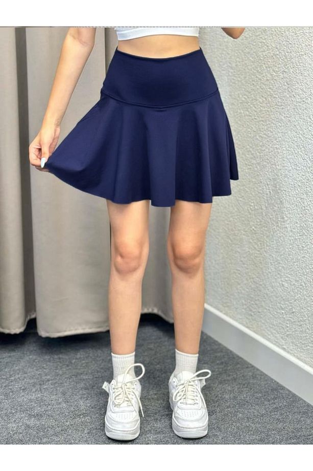 Yüksek Bel Volanlı Şortlu Spor Etek Deniz Şortu Skirt With Shorts - 1