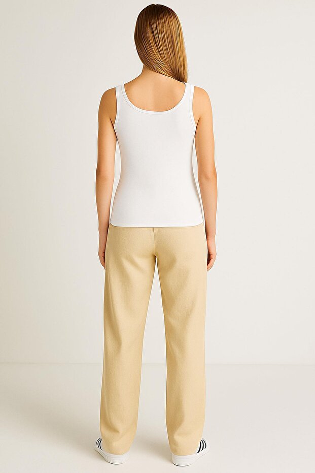 تي شيرت قطني ضيق أساسي بحمالات - 3