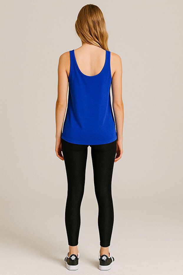 3 قطع تي شيرت بدون أكمام بقصة مريحة وحزام سميك أساسي - 6