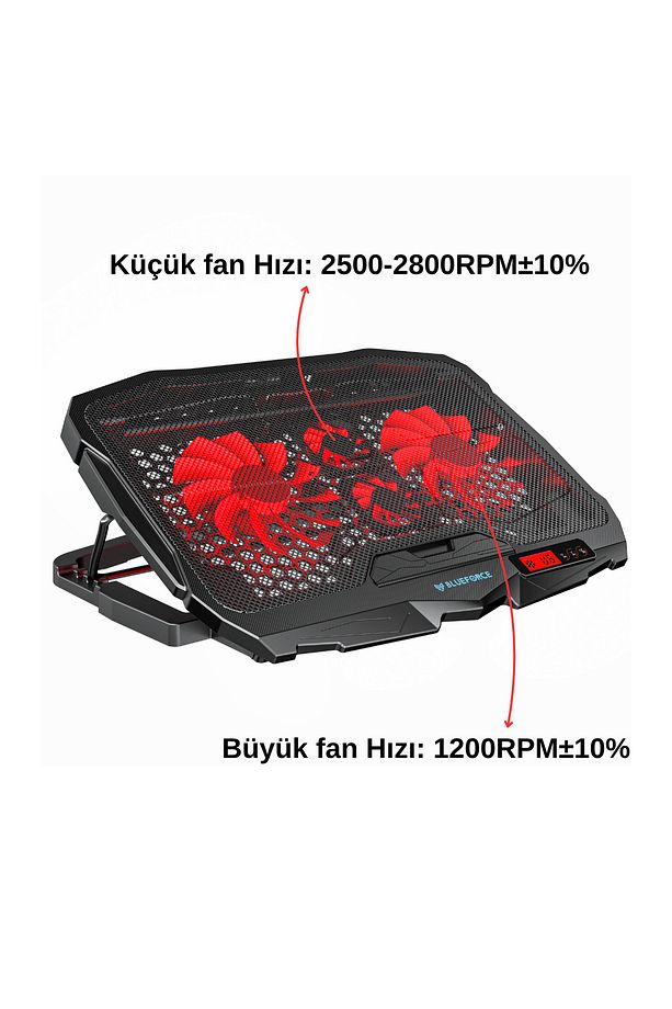 Speeder Sx-15 4 Adet Fanlı 9"-17" Inç Ledli Lcd Kontrol Panelli Standlı Notebook Laptop Soğutucu - 4