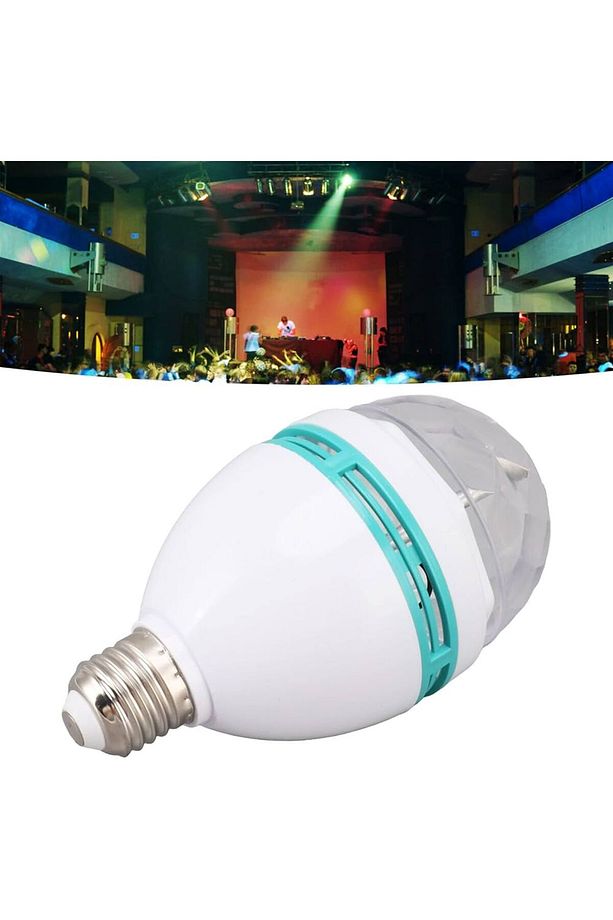 Rgb Renkli Led Döner Başlıklı Disko Topu Ampul 3w Priz Duy Dahil E27 Düğün Dernek Eğlence Dans Disko - 5