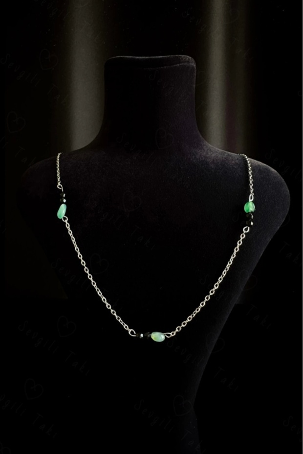 Agate Natural Stone Steel Necklace| Spiritual Series