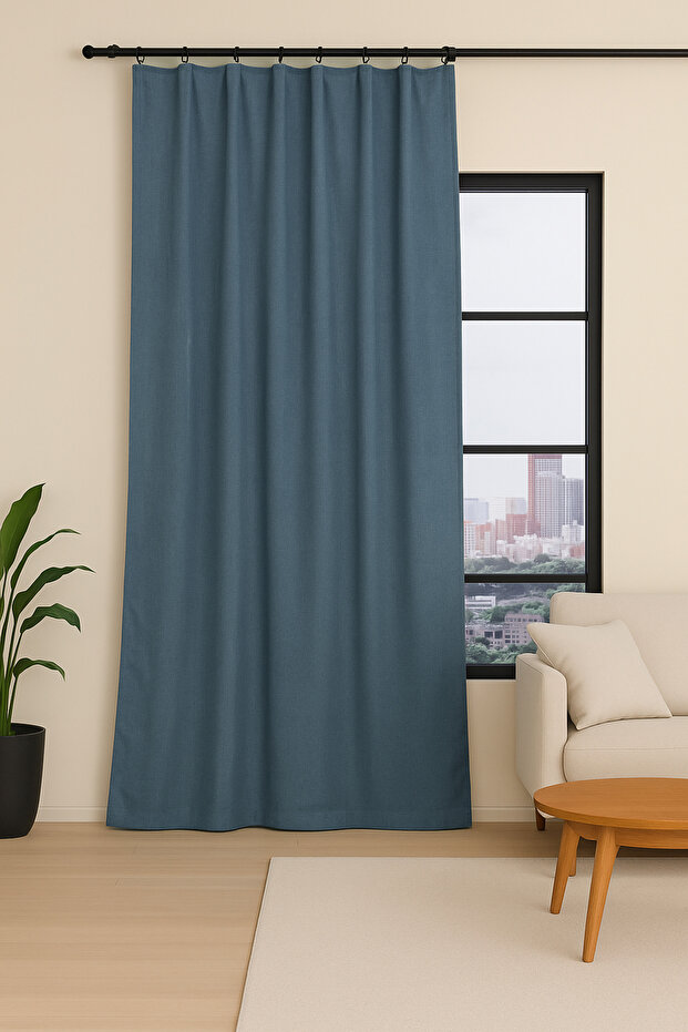 Nadia Background Curtain 170X270 Dark Blue