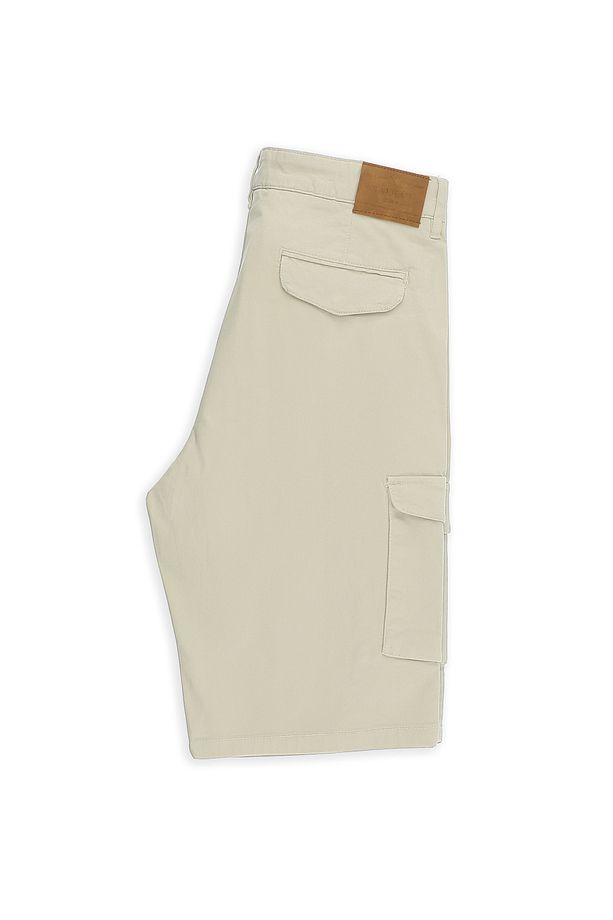Regular Fit Kargo Cepli Pamuklu Bermuda Şort - 4