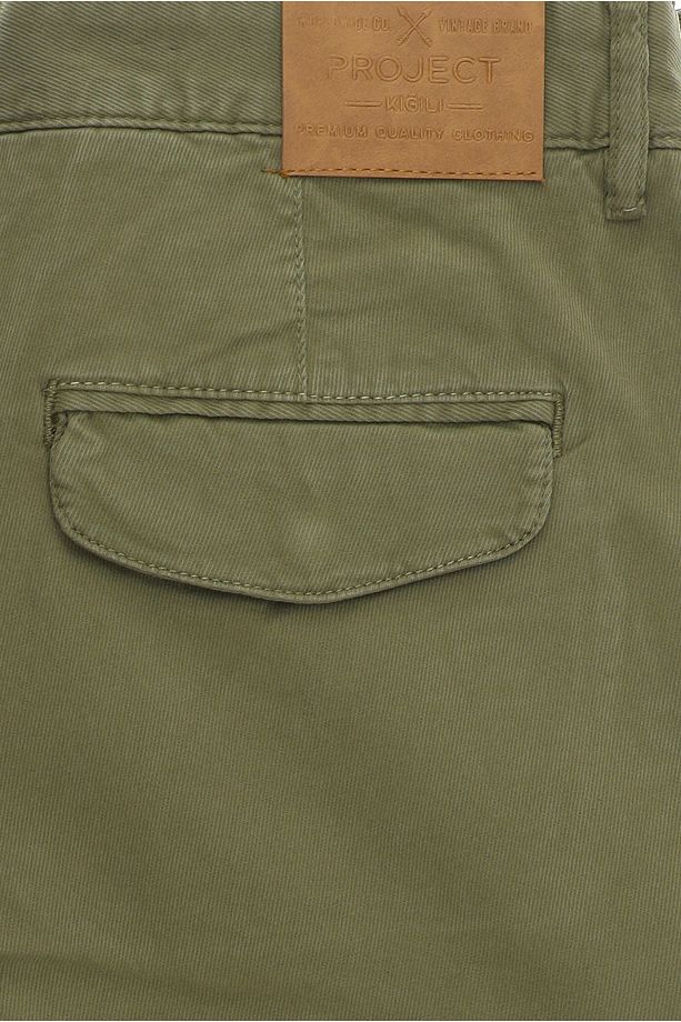 Regular Fit Kargo Cepli Pamuklu Bermuda Şort - 5