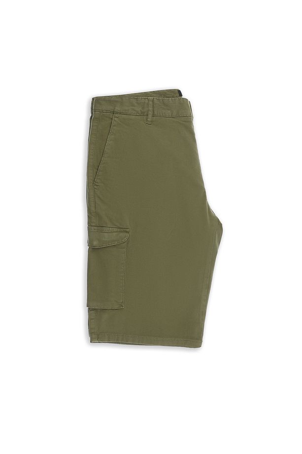 Regular Fit Kargo Cepli Pamuklu Bermuda Şort - 3