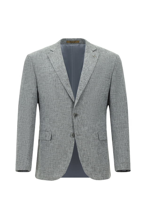 Regular Fit Yünlü Desenli Ceket - 1