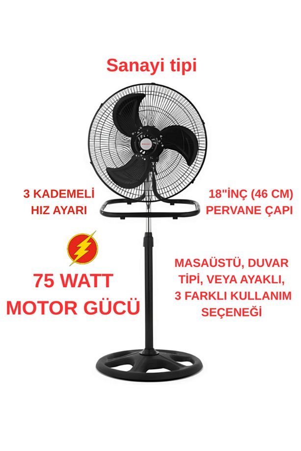 Conti Csf-410 Sanayi Tipi Vantilatör 3 Farklı Kullanım Seçeneği - 1