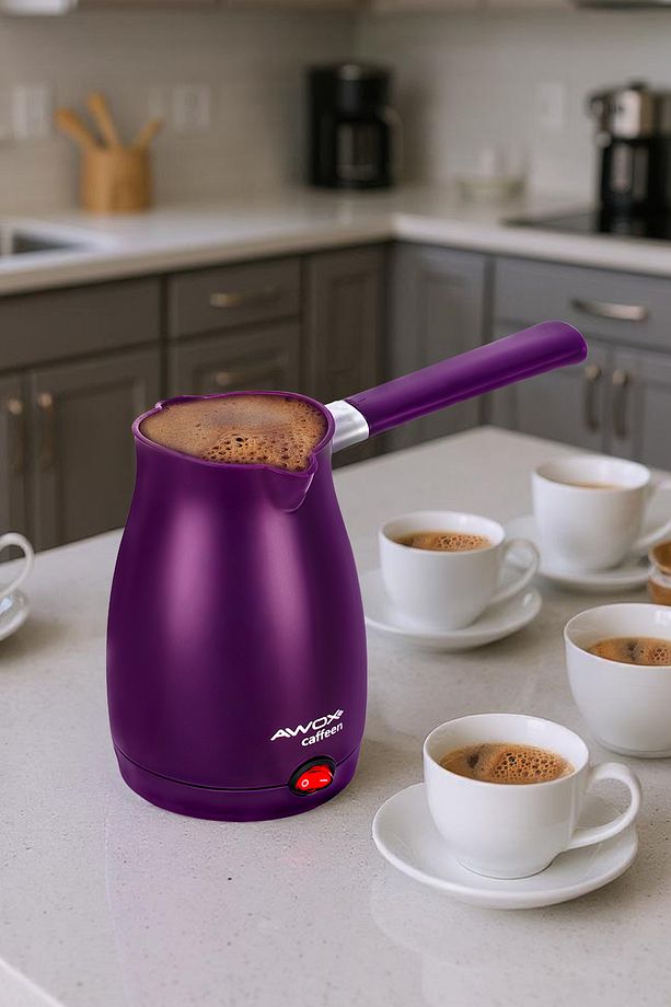 Caffeen Türk Kahvesi Makinesi Elektrikli Cezve Mürdüm - 1