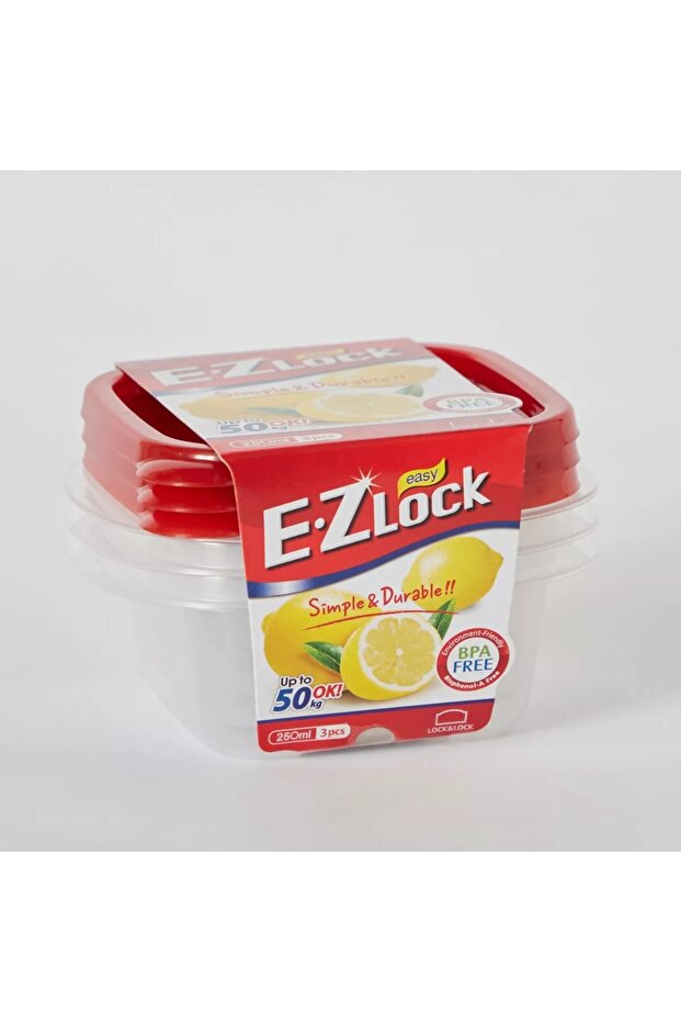 EzLock Square Container Set - 250ml (Set of 3) - 4
