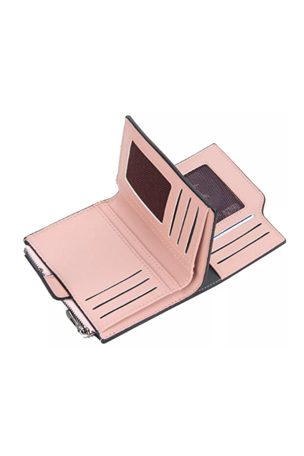 محفظة عملية ذات طيتين - وردي - 3