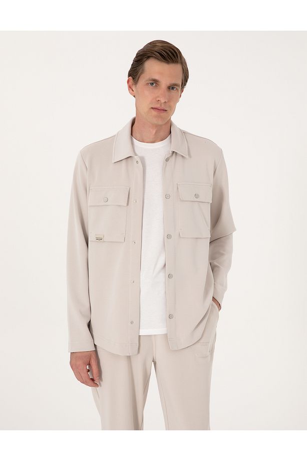 Taş Regular Fit Örme Gömlek 50302573-VR049 - 1