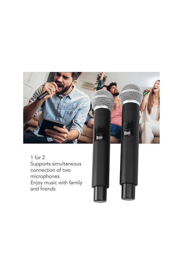 PL-2499 Kablosuz Mikrofon, Karaoke için Kapsamlı Metal El Mikrofonu 2 Adet - 5