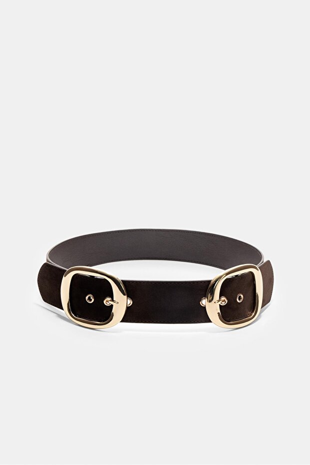 Çift Tokalı Kalın Kemer - 5