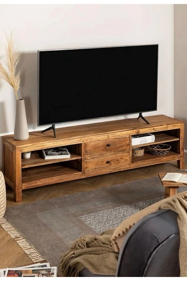 Vintage Model Masif Ahşap Masif Tv Ünitesi - 1