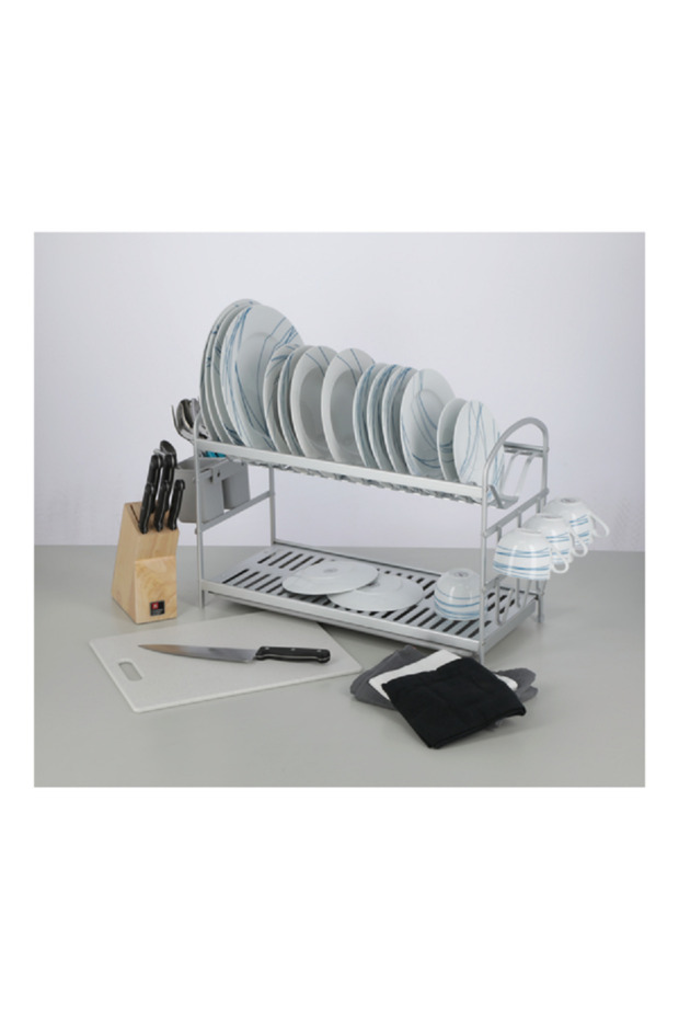 Large 2-Layer Dish Rack White - 2