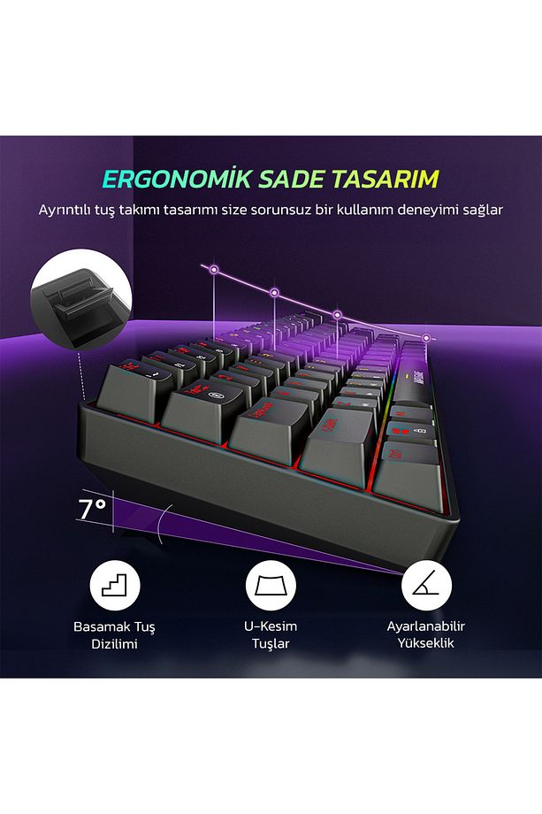 Ampligame Gk1 Rgb Red Switch Mekanik Klavye - 8