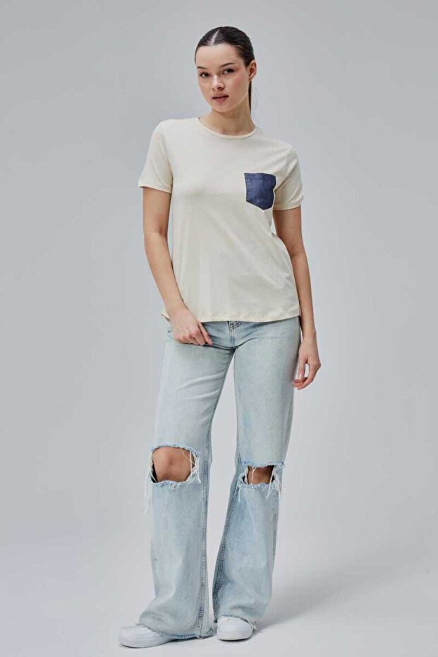 Isabel Women's T-Shirt 1St Quality 100% Cotton Combed Cotton Slit Pocket Tshirt