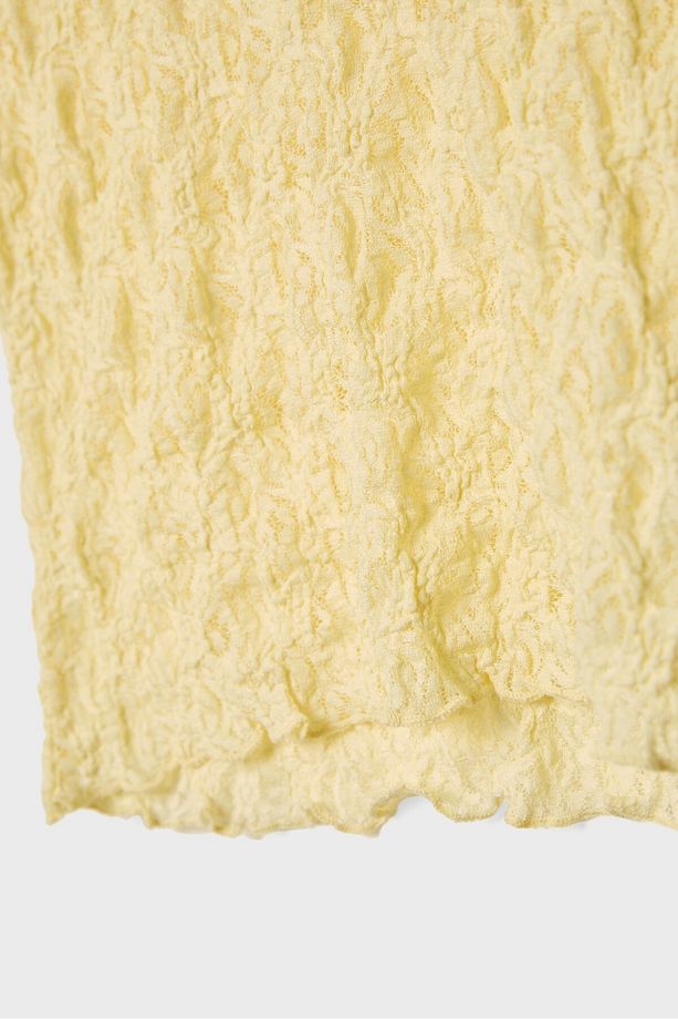 Mini kollu dantel tişört - 8