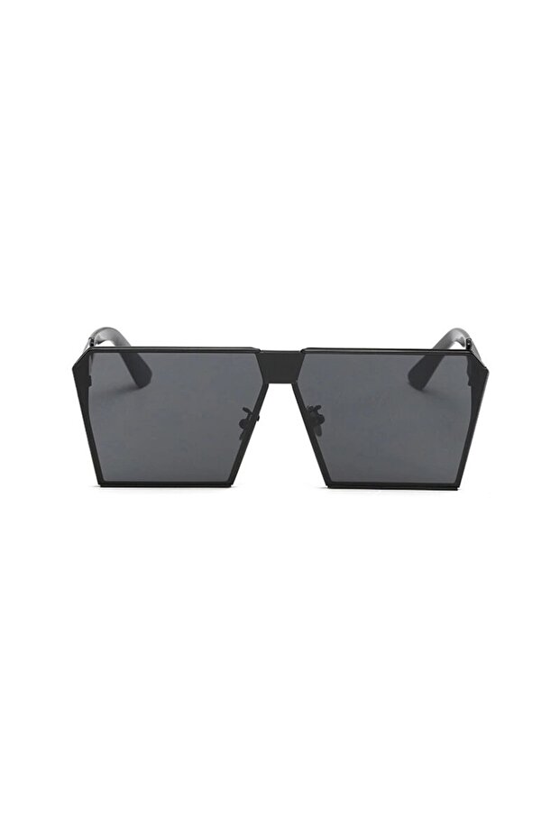 Rectangular Flat Mirror Black Sunglasses - 2