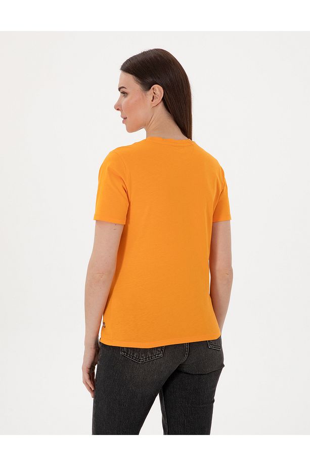 Turuncu Regular Fit Basic Tişört 50305766-VR051 - 5