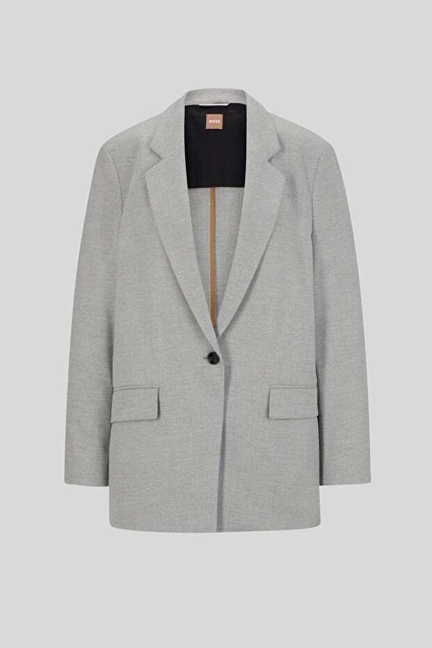 Kadın Oversize Ceket Gri - 5