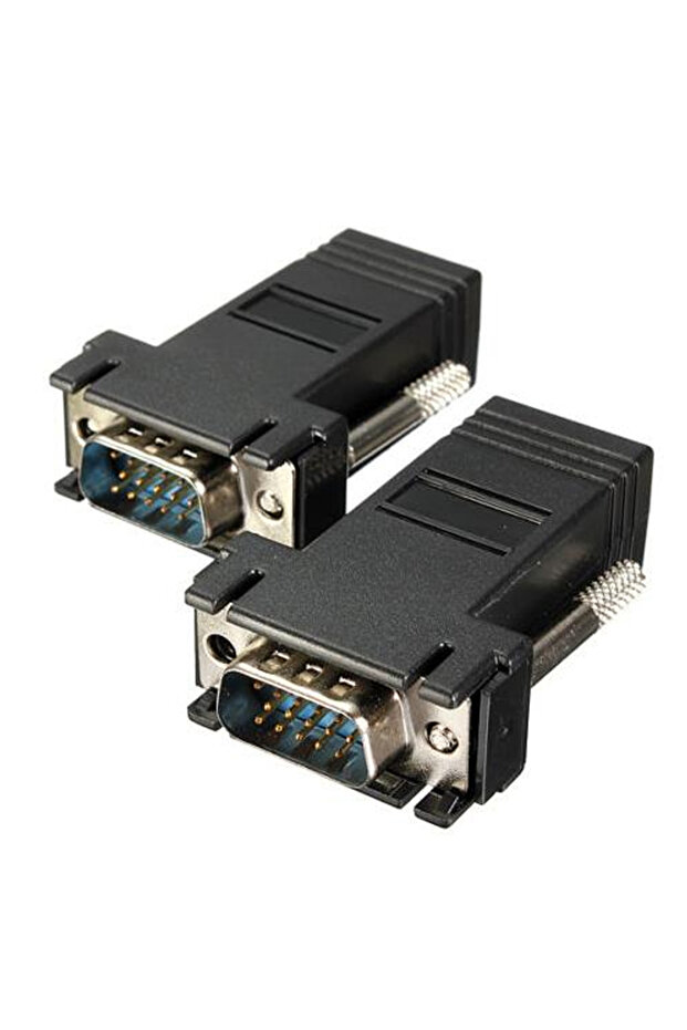 2Pcs Plug Play Vga Extender Rj45 Cat5/Cat6/Cat7 Extender Converter