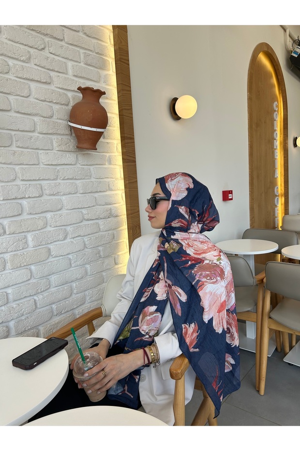 Desenli bambu kraş şal - 3