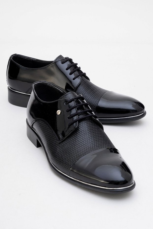Classic Patent Leather and Matte Black Men's Evening Shoes