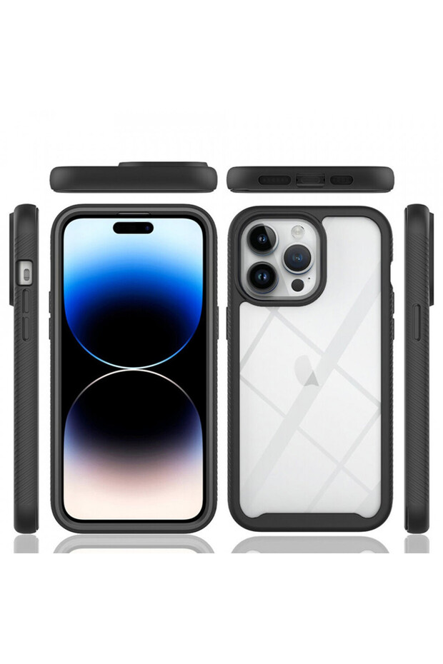 IPhone 15 Pro Case + Screen Protector - Techsuit Defense360 Pro - Black - 2