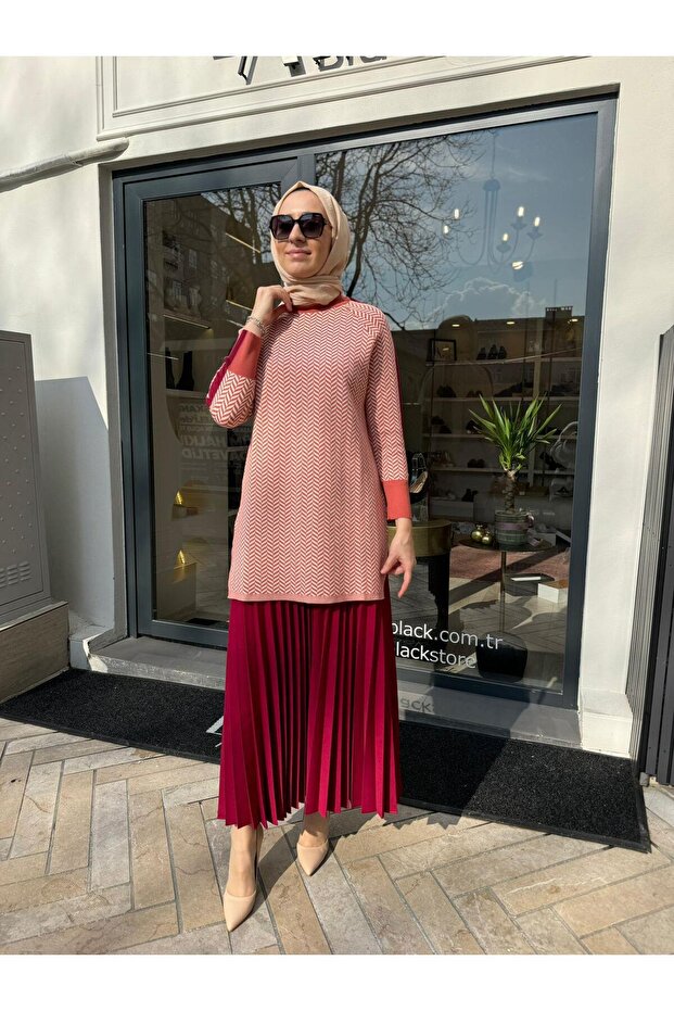 V Kadın Tunik Nar Çiçeği - 1