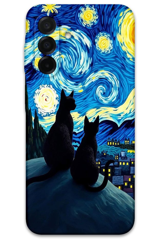 Galaxy A56 Compatible Cat Pattern Phone Case + Screen Protector - 5782