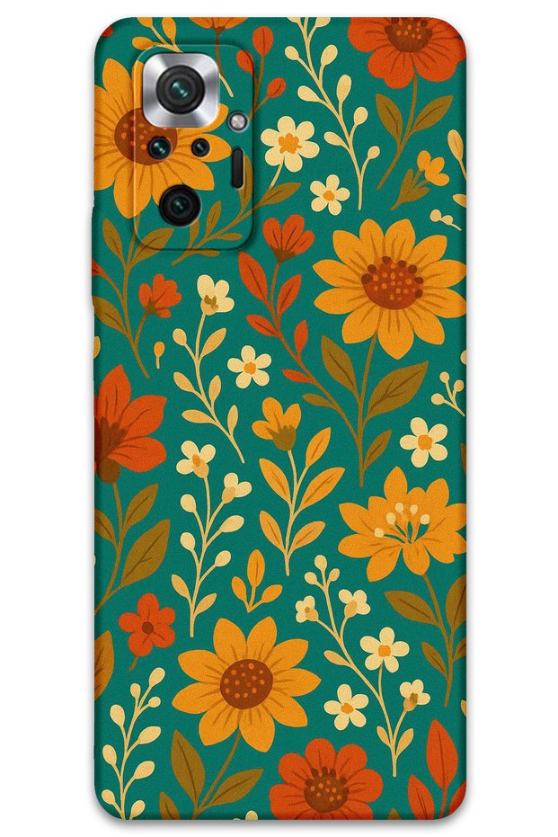 Xiaomi Redmi Note 10 Pro Compatible Flower Pattern Phone Case + Screen Protector - 5786
