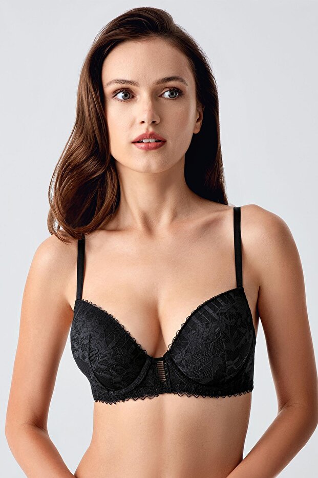Push up Lace Detailed Bra C18365 Black