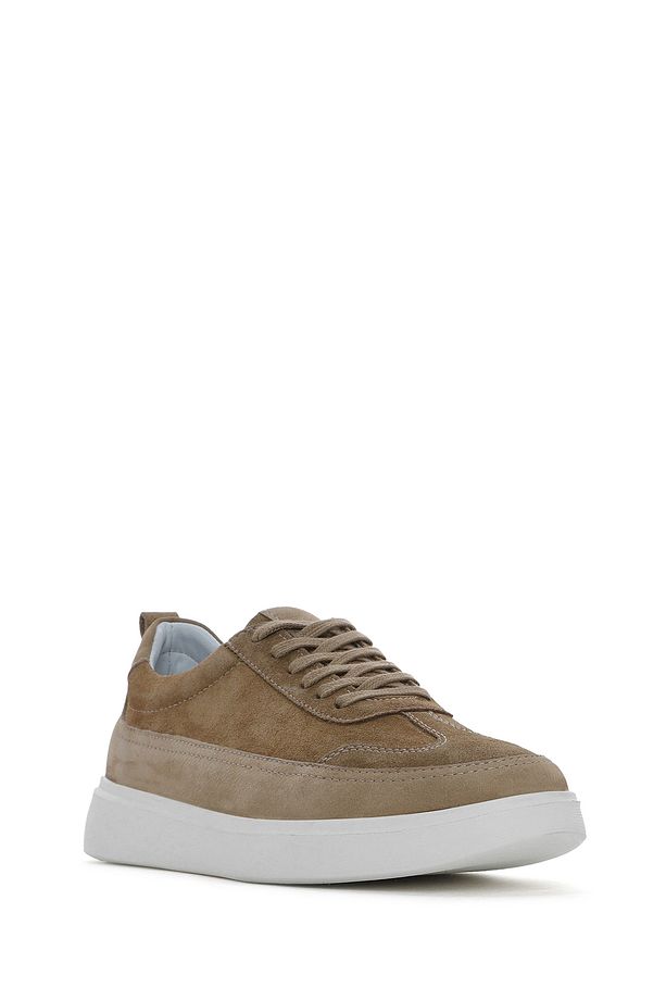 Erkek Vizon Bağcıklı Kalın Tabanlı Deri Sneaker 25SFD700214 - 6