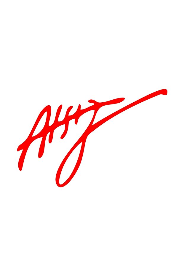 Nihal Atsız Signature Car Sticker 17X17 cm Red