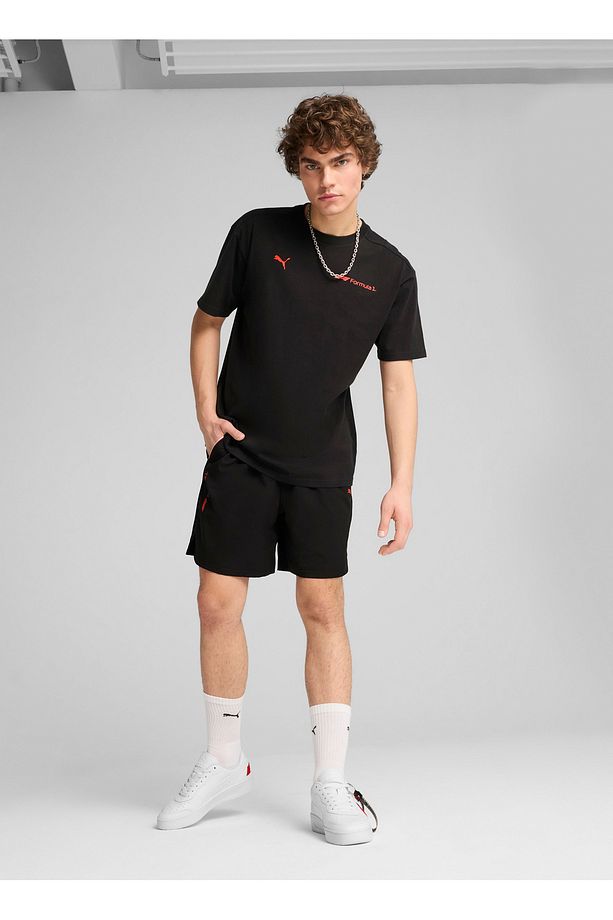 63096101 F1 ESS+ Woven Shorts 7 Siyah Lastikli Bel Regular Fit Düz Erkek Şort - 3