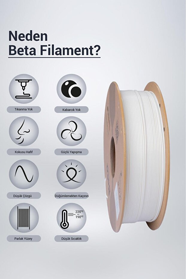 Beta ABS+ Filament White - 3